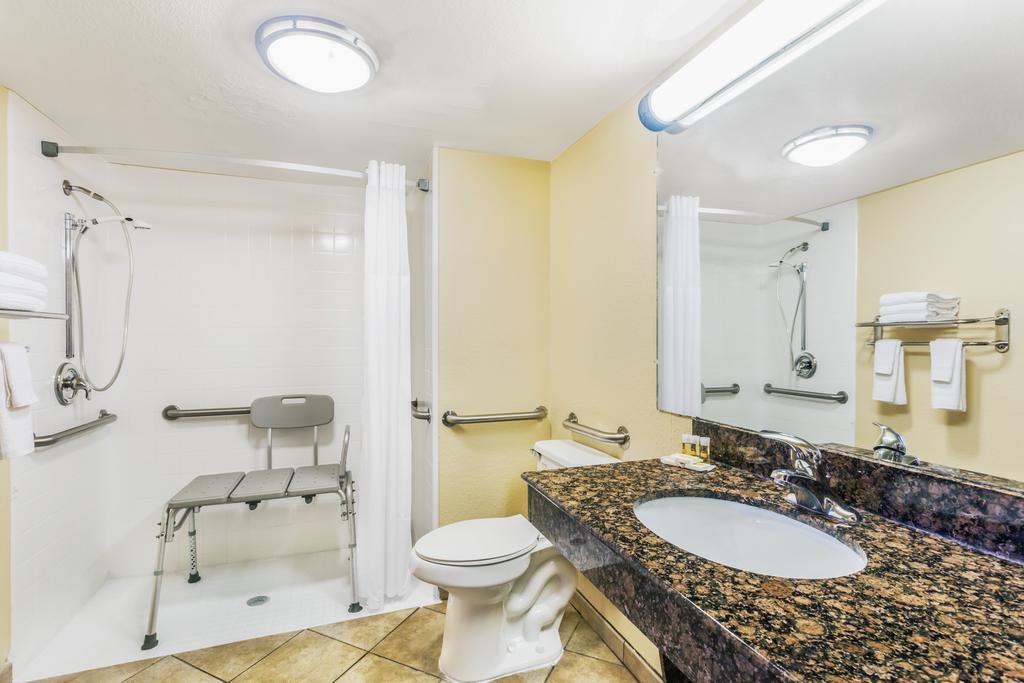 Chambre Lit Queen-Size avec Douche Accessible en Fauteuil Roulant - Adaptée aux Personnes à Mobilité Réduite/Non-Fumeurs